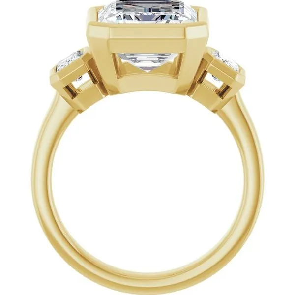 Bezel-Set Three-Stone Engagement Ring Image 2 Jimmy Smith Jewelers Decatur, AL