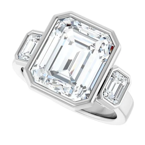 Bezel-Set Three-Stone Engagement Ring Image 5 Mark Jewellers La Crosse, WI