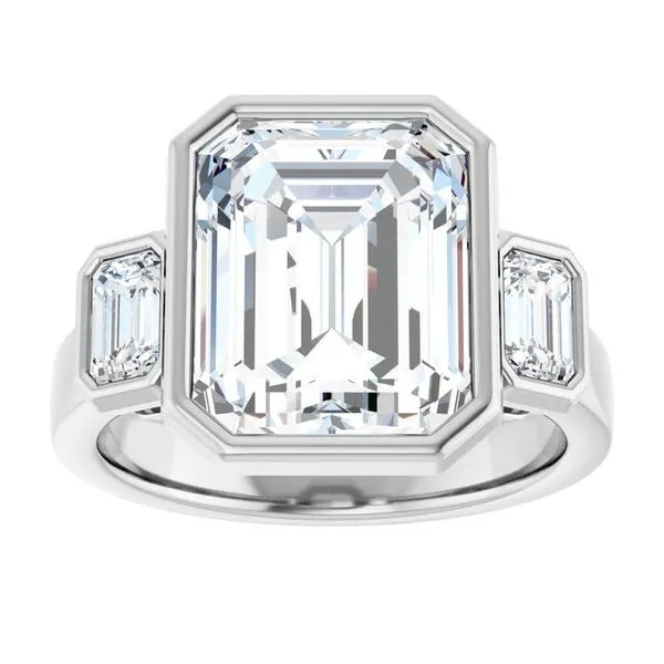 Bezel-Set Three-Stone Engagement Ring Image 3 Arezzo Jewelers Elmwood Park, IL