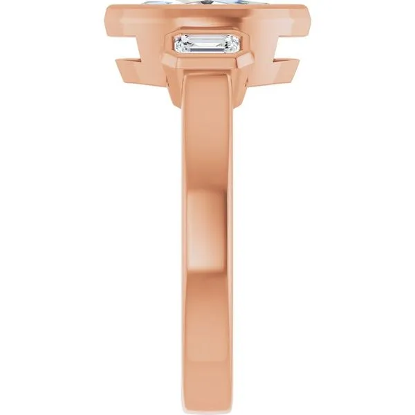 Bezel-Set Three-Stone Engagement Ring Image 4 Mark Jewellers La Crosse, WI