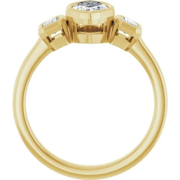 Bezel-Set Three-Stone Engagement Ring Image 2 Futer Bros Jewelers York, PA