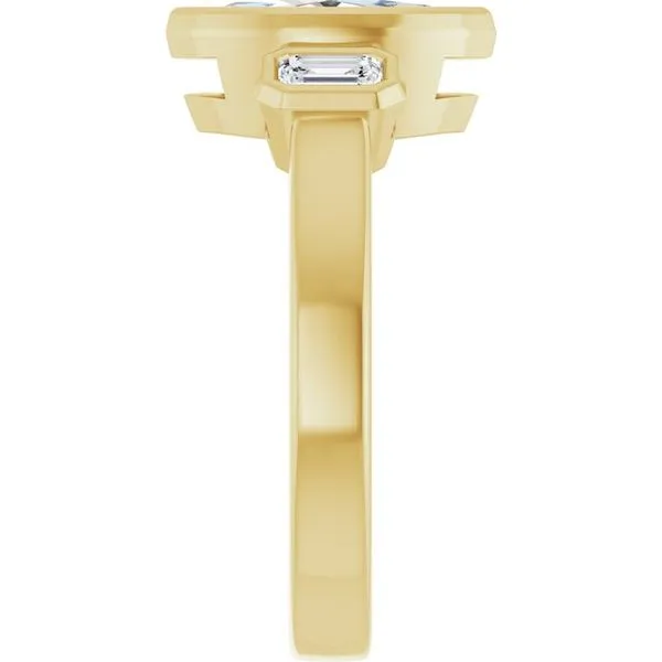 Bezel-Set Three-Stone Engagement Ring Image 4 Paul James Jewelers Angels Camp, CA