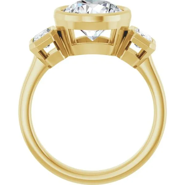 Bezel-Set Three-Stone Engagement Ring Image 2 Clater Jewelers Louisville, KY