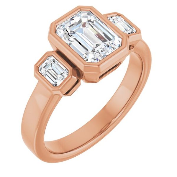 Bezel-Set Three-Stone Engagement Ring