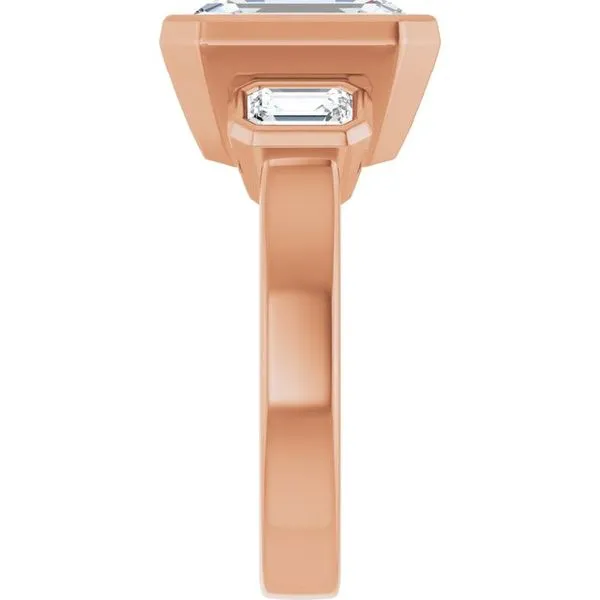 Bezel-Set Three-Stone Engagement Ring Image 4 Don's Jewelry & Design Washington, IA