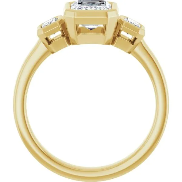 Bezel-Set Three-Stone Engagement Ring Image 2 Austin's Fine Diamonds & Jewelry Lyndhurst, NJ
