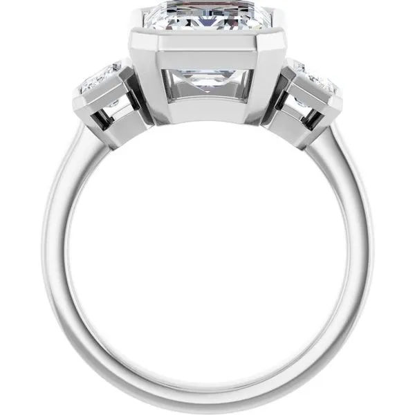 Bezel-Set Three-Stone Engagement Ring Image 2 Jimmy Smith Jewelers Decatur, AL