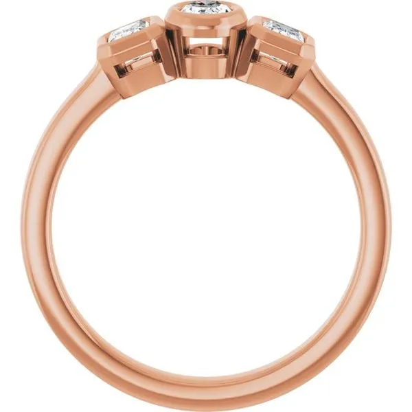 Bezel-Set Three-Stone Engagement Ring Image 2 Clater Jewelers Louisville, KY