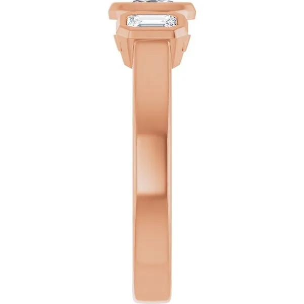 Bezel-Set Three-Stone Engagement Ring Image 4 Clater Jewelers Louisville, KY