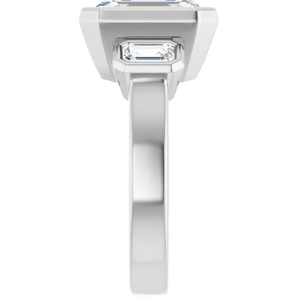 Bezel-Set Three-Stone Engagement Ring Image 4 J. Thomas Jewelers Rochester Hills, MI