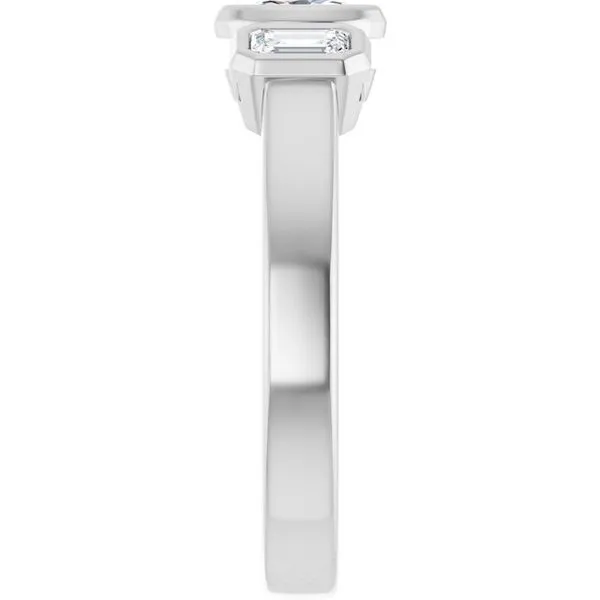 Bezel-Set Three-Stone Engagement Ring Image 4 Michael Szwed Jewelers Longmeadow, MA