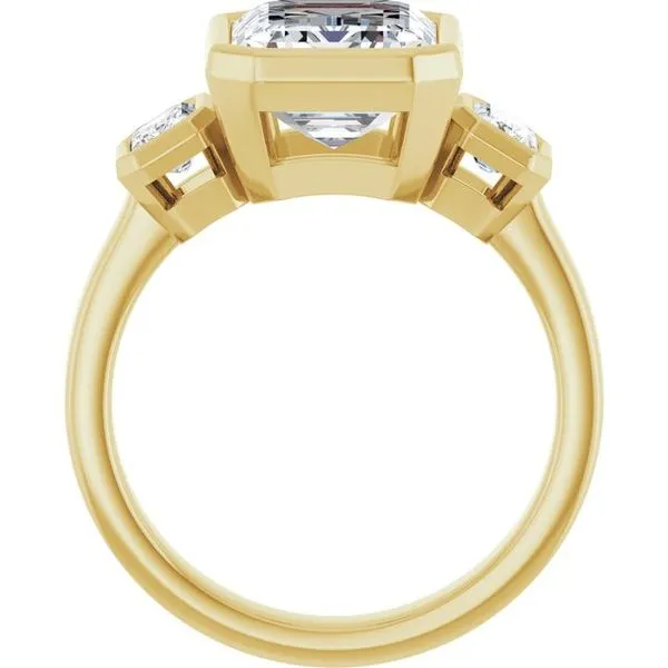 Bezel-Set Three-Stone Engagement Ring Image 2 Vulcan's Forge LLC KANSAS CITY, MO