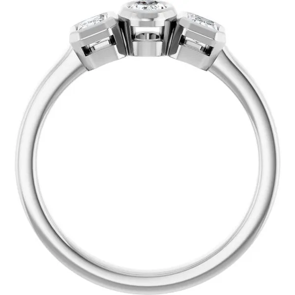 Bezel-Set Three-Stone Engagement Ring Image 2 Futer Bros Jewelers York, PA