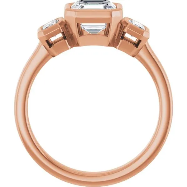 Bezel-Set Three-Stone Engagement Ring Image 2 J. Thomas Jewelers Rochester Hills, MI
