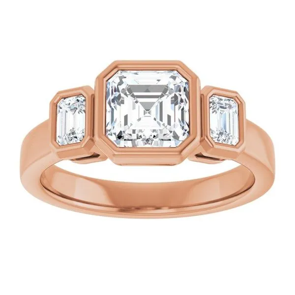 Bezel-Set Three-Stone Engagement Ring Image 3 Mark Jewellers La Crosse, WI