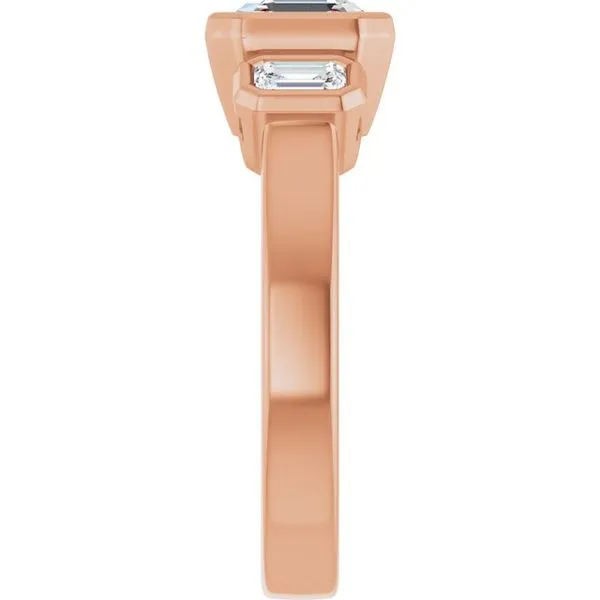 Bezel-Set Three-Stone Engagement Ring Image 4 Mark Jewellers La Crosse, WI