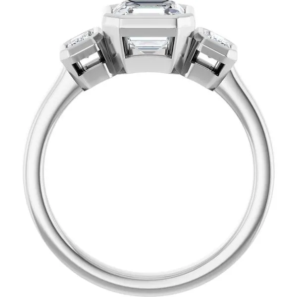 Bezel-Set Three-Stone Engagement Ring Image 2 Natale Jewelers Sewell, NJ