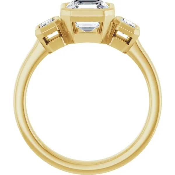 Bezel-Set Three-Stone Engagement Ring Image 2 Futer Bros Jewelers York, PA