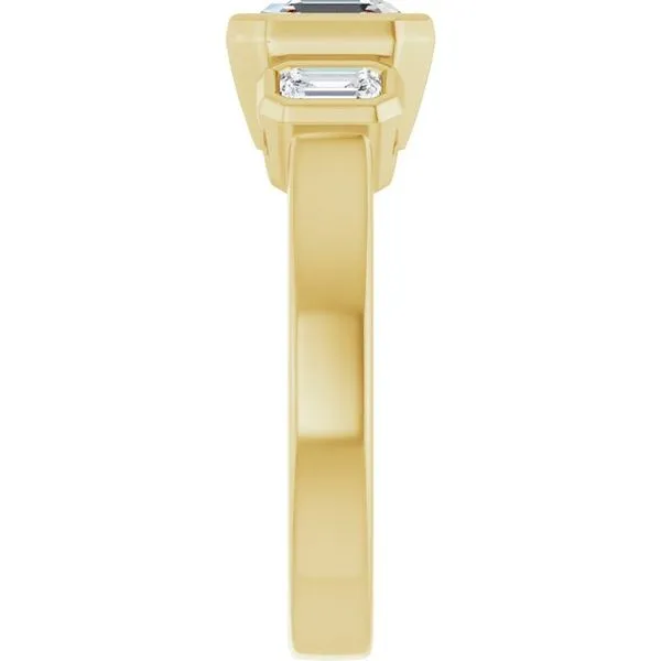 Bezel-Set Three-Stone Engagement Ring Image 4 Clater Jewelers Louisville, KY