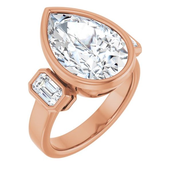 Bezel-Set Three-Stone Engagement Ring