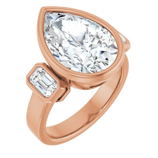 Bezel-Set Three-Stone Engagement Ring J. West Jewelers Round Rock, TX