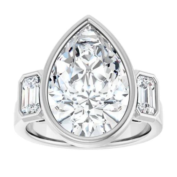 Bezel-Set Three-Stone Engagement Ring Image 3 Mark Jewellers La Crosse, WI