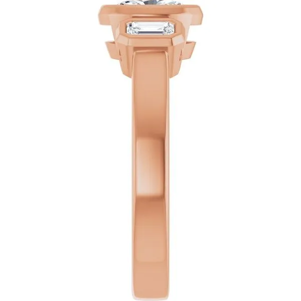 Bezel-Set Three-Stone Engagement Ring Image 4 Shipley's Fine Jewelry Hampstead, MD