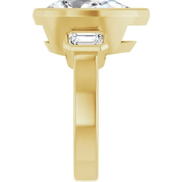 Bezel-Set Three-Stone Engagement Ring Image 4 Don's Jewelry & Design Washington, IA