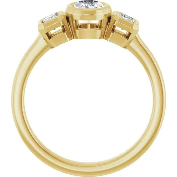 Bezel-Set Three-Stone Engagement Ring Image 2 Arezzo Jewelers Elmwood Park, IL