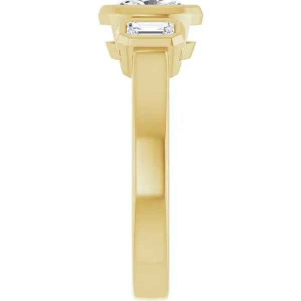 Bezel-Set Three-Stone Engagement Ring Image 4 Natale Jewelers Sewell, NJ