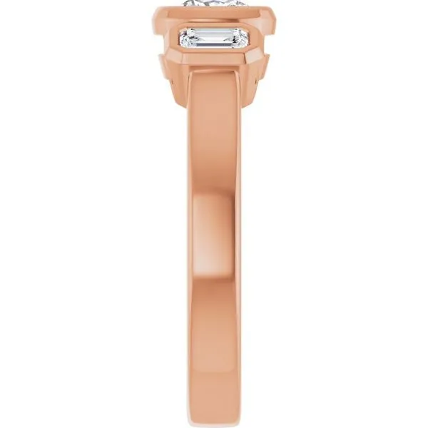 Bezel-Set Three-Stone Engagement Ring Image 4 Vulcan's Forge LLC KANSAS CITY, MO