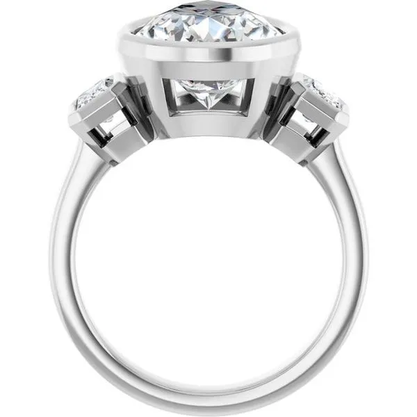 Bezel-Set Three-Stone Engagement Ring Image 2 Mark Jewellers La Crosse, WI
