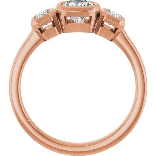 Bezel-Set Three-Stone Engagement Ring Image 2 Futer Bros Jewelers York, PA