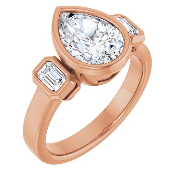 Bezel-Set Three-Stone Engagement Ring