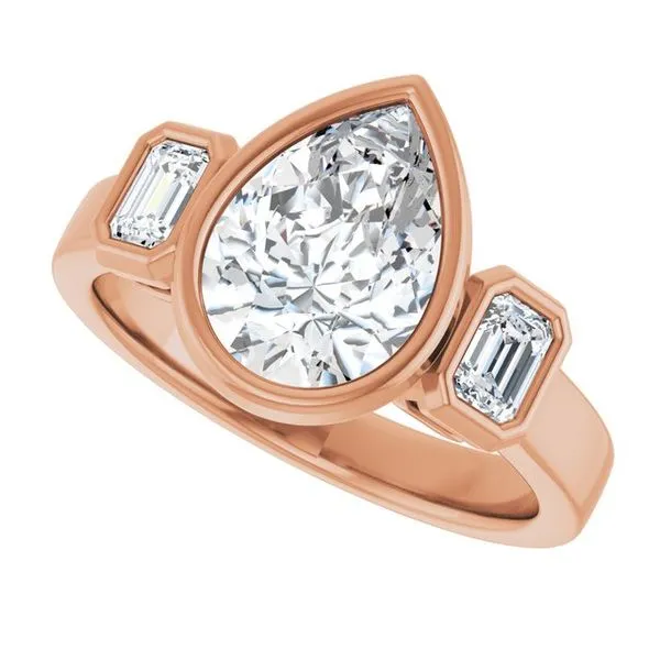 Bezel-Set Three-Stone Engagement Ring Image 5 Mark Jewellers La Crosse, WI