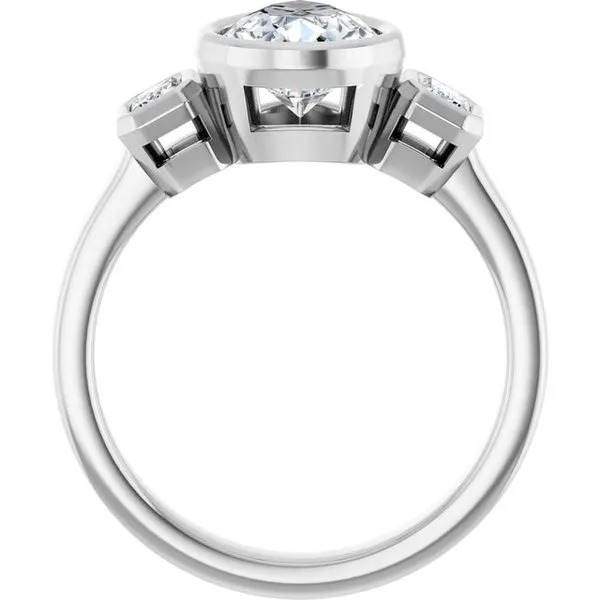 Bezel-Set Three-Stone Engagement Ring Image 2 Northwood Jewelers Northwood, OH
