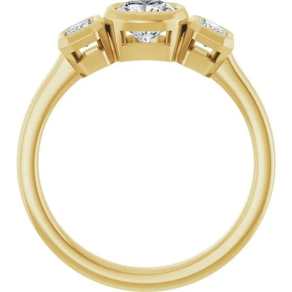 Bezel-Set Three-Stone Engagement Ring Image 2 Futer Bros Jewelers York, PA