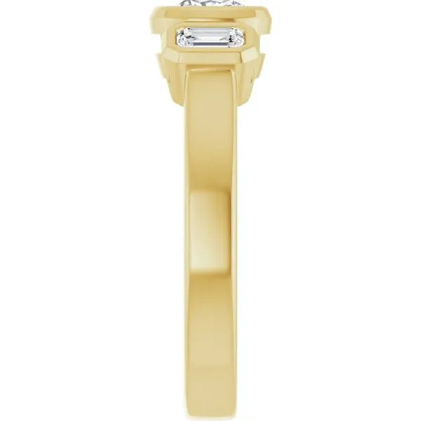 Bezel-Set Three-Stone Engagement Ring Image 4 Don's Jewelry & Design Washington, IA