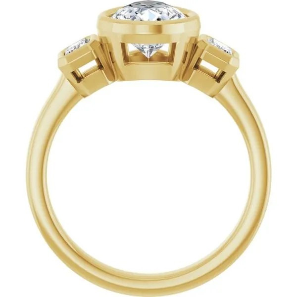 Bezel-Set Three-Stone Engagement Ring Image 2 Northwood Jewelers Northwood, OH
