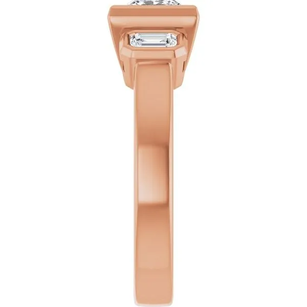 Bezel-Set Three-Stone Engagement Ring Image 4 Futer Bros Jewelers York, PA