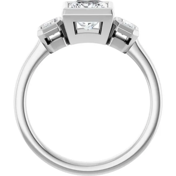 Bezel-Set Three-Stone Engagement Ring Image 2 Northwood Jewelers Northwood, OH