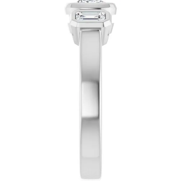 Bezel-Set Three-Stone Engagement Ring Image 4 J. Thomas Jewelers Rochester Hills, MI