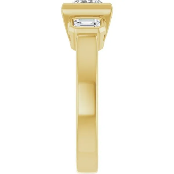 Bezel-Set Three-Stone Engagement Ring Image 4 Futer Bros Jewelers York, PA