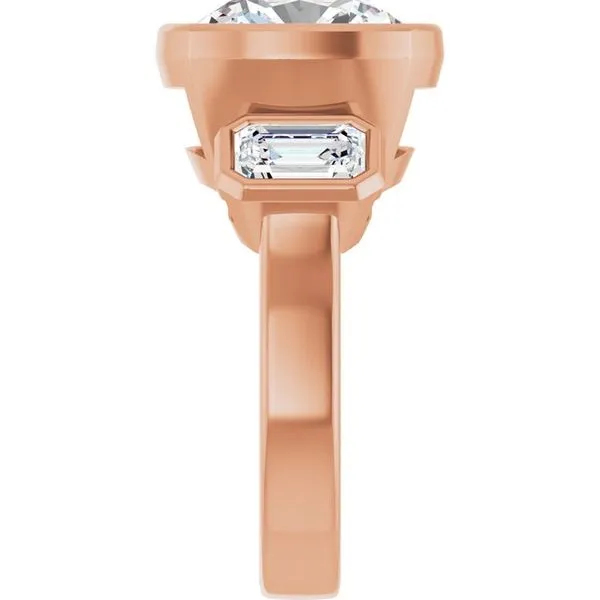 Bezel-Set Three-Stone Engagement Ring Image 4 Mark Jewellers La Crosse, WI