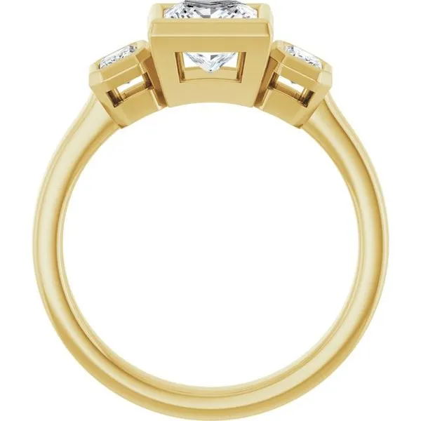 Bezel-Set Three-Stone Engagement Ring Image 2 Northwood Jewelers Northwood, OH