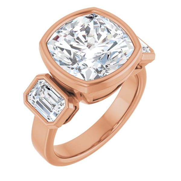Bezel-Set Three-Stone Engagement Ring