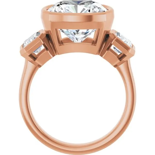 Bezel-Set Three-Stone Engagement Ring Image 2 J. Thomas Jewelers Rochester Hills, MI