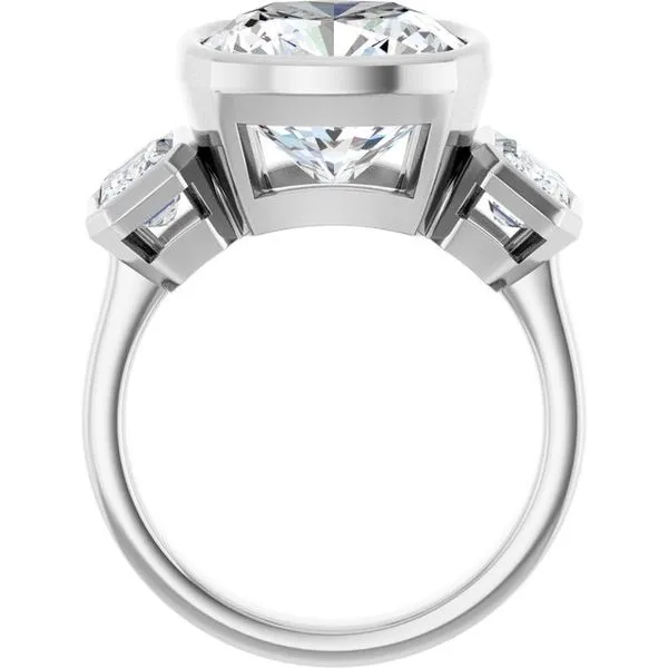 Bezel-Set Three-Stone Engagement Ring Image 2 Northwood Jewelers Northwood, OH