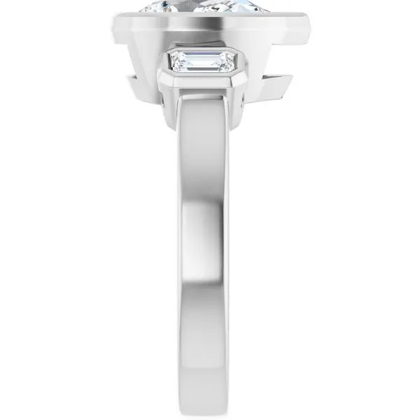 Bezel-Set Three-Stone Engagement Ring Image 4 Shipley's Fine Jewelry Hampstead, MD