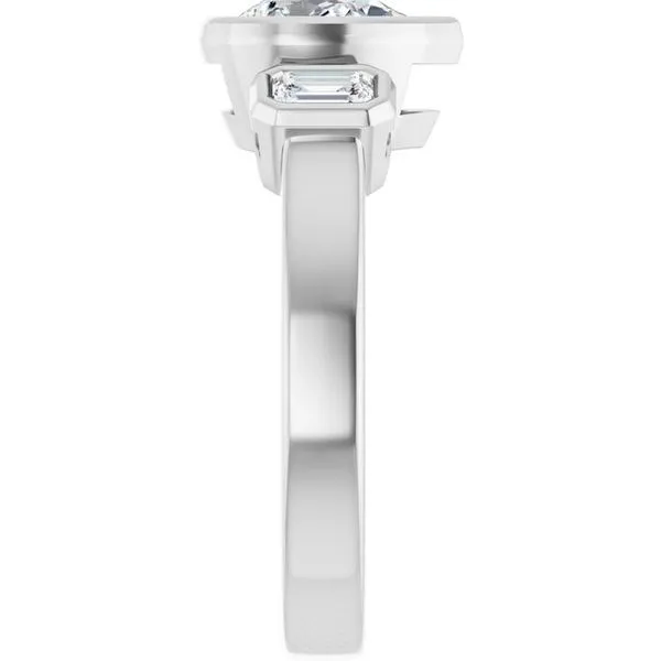 Bezel-Set Three-Stone Engagement Ring Image 4 Futer Bros Jewelers York, PA